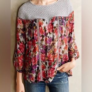 Anthropologie Weston floral top